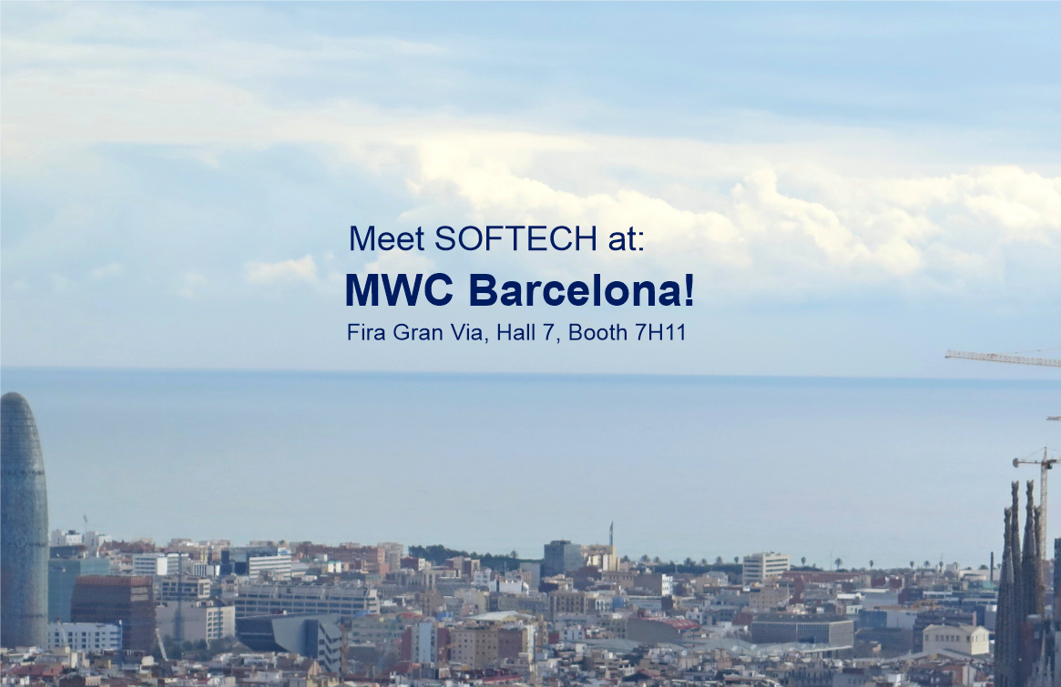 Softech_AT MWC 2026_city backdrop AI Showcase at MWC Barcelona 2026